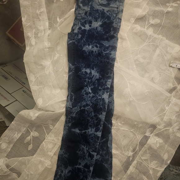 Kids wonder nation jeggings tie dyed denim pattern stretch pants Med (7-8) - Picture 2 of 6